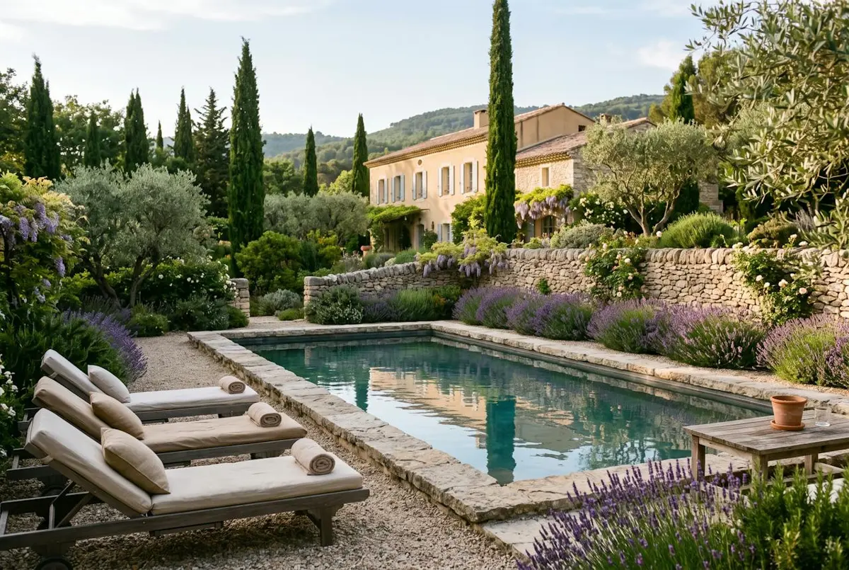 Chambre Le Jardin — le jardin et la piscine